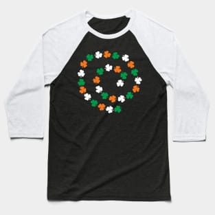 Shamrock in Green White Orange St Patricks Day Spiral Baseball T-Shirt